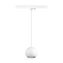 3-phase pendant luminaire LIGHT EYE� 150 down, ball shaped GU10 IP20, white matt dimmable