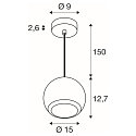 Pendelleuchte LIGHT EYE� 150, GU10, 1x max. 13W