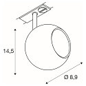 SLV 1-Phasen-Strahler LIGHT EYE� 90, rund, GU10 max. 6W, drehbar und schwenkbar, matt wei�
