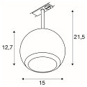 SLV 1-Phasen-Strahler LIGHT EYE � 150, rund, GU10 max. 13W, drehbar und schwenkbar, matt schwarz