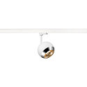 SLV 3-phase spot LIGHT EYE� 150 swivelling, rotatable, ball shaped GU10 IP20, white matt dimmable