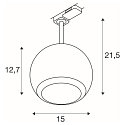 SLV 3-phase spot LIGHT EYE� 150 swivelling, rotatable, ball shaped GU10 IP20, white matt dimmable
