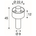 SLV Outdoor Sockelleuchte PHOTONI CYL POLE 45, IP65 IK08, 45cm, zylindrisch, E27, Aluminium, seeluft-best�ndig, schwarz matt