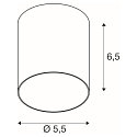 SLV Zubeh�r f�r Pendelleuchte PURI 2.0 - Leuchtenschirm TUBE, H�he 6.5cm, zylindrisch, grau