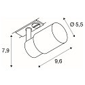 SLV 1-Phasen-Strahler PURI 2.0 TUBE, GU10 max. 6W, drehbar und schwenkbar, wei�