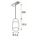 SLV 1-phase pendant luminaire PURI 2.0 - TUBE cylindrical GU10 IP20, black dimmable