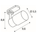 SLV 3-Phasen-Strahler PURI 2.0 TUBE, GU10 max. 6W, drehbar und schwenkbar, schwarz