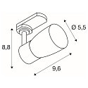 SLV 3-Phasen-Strahler PURI 2.0 DOME, GU10 max. 6W, drehbar und schwenkbar, wei�