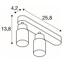 SLV Wand- und Deckenleuchte PURI 2.0 TUBE, asymmetrisch, 2x GU10 max. 6W, schwarz / gold