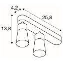 SLV Wand- und Deckenleuchte PURI 2.0 CONE, asymmetrisch, 2x GU10 max. 6W, schwarz / gold