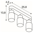 Wand- und Deckenleuchte PURI 2.0 TUBE, Long, 3x GU10 max. 6W GU10, schwarz / gold