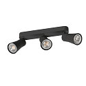 SLV wall and ceiling luminaire PURI 2.0 - CONE 3 flames, long GU10 IP20, black dimmable