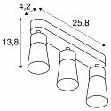 SLV Wand- und Deckenleuchte PURI 2.0 CONE, Long, 3x GU10 max. 6W GU10, grau