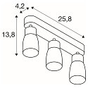 SLV Wand- und Deckenleuchte PURI 2.0 DOME, Long, 3x GU10 max. 6W GU10, schwarz