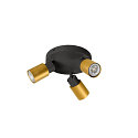 SLV Wand- und Deckenleuchte PURI 2.0 TUBE, rund, 2x GU10 max. 6W, schwarz / gold