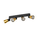 SLV Wand- und Deckenleuchte PURI 2.0 CONE, Long, 4x GU10 max. 6W, schwarz / gold