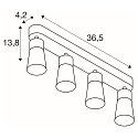 SLV Wand- und Deckenleuchte PURI 2.0 CONE, Long, 4x GU10 max. 6W, wei�