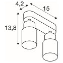 SLV Wand- und Deckenleuchte PURI 2.0 TUBE, Long, 2x GU10 max. 6W, grau