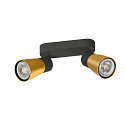 SLV wall and ceiling luminaire PURI 2.0 - DOME 2 flames, long GU10 IP20, gold, black dimmable