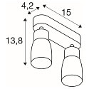 SLV Wand- und Deckenleuchte PURI 2.0 DOME, Long, 2x GU10 max. 6W, wei�