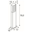SLV Outdoor LED-Stehleuchte RASTERLYS POLE 70, IP65 IK06, mit Diffusor, gew�lbt, 27W 2700/3000K 750lm 2x70�, dimmbar, anthrazit
