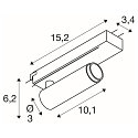 SLV LED 1-Phasen-Strahler GRIP! S PHASE DTW, zylindrisch, 11W 2000-3000K 29�, CRi >90, Dim-to-Warm, schwenkbar, schwarz / gold