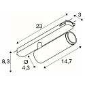 SLV LED 3-Phasen-Strahler GRIP! M PHASE, 20W 3000K 42�, CRi >90, UGR <19, dimmbar, schwenkbar, schwarz / gold