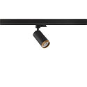 SLV 3-phase spot GRIP! L GU10 cylindrical, adjustable GU10 IP20, black dimmable