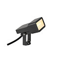 LED Erdspie�-Leuchte SYNA WIDE, IP65 IK06, eckig, neigbar, IP-Steckerkabel, seeluft-best�ndig, schwarz, 5.5W 3000K 650lm 115�
