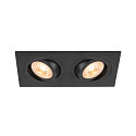 Deckeneinbauleuchte NEW TRIA� 155, quadratisch, 2-flammig, 2x GU10 max. 10W, drehbar, schwarz