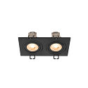 SLV Deckeneinbauleuchte NEW TRIA� 155, quadratisch, 2-flammig, 2x GU10 max. 10W, drehbar, schwarz