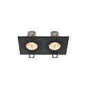 SLV LED Deckeneinbauleuchte NEW TRIA� 155 PHASE, quadratisch, 2-flammig, dimmbar, starr, 13.6W 2700K 1220lm 38�, schwarz