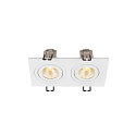 SLV LED Deckeneinbauleuchte NEW TRIA� 155 PHASE, quadratisch, 2-flammig, dimmbar, starr, 13.6W 3000K 1280lm 38�, wei�