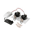 SLV LED Deckeneinbauleuchte NEW TRIA� 155 PHASE, quadratisch, 2-flammig, dimmbar, starr, 13.6W 3000K 1280lm 38�, wei�