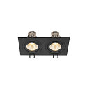 SLV LED Deckeneinbauleuchte NEW TRIA� 155 PHASE, quadratisch, 2-flammig, dimmbar, starr, 13.6W 3000K 1280lm 38�, schwarz