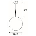 SLV Pendelleuchte SUN 40, E27, rund, IP20, schwarz