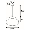 SLV Pendelleuchte FORCHINI 50, E27 max. 40W, matt schwarz / matt gold
