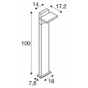 SLV Outdoor LED Stehleuchte ABRIDOR POLE HYBRID, IP65 IK007, mit Solar-Panel + Sensoren, 2200/2700K, drehbar, anthrazit, 100cm