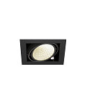 SLV LED Deckeneinbauleuchte KADUX SINGLE, 1-fkammig, DALI 2 dimmbar, kardanisch schwenkbar, 27W 4000K 3350lm 30�, schwarz