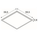 SLV LED Einlege-Deckenleuchte PANEL C 600 ON-OFF, IP54 IK02, 59.5cm, 34W 3000/4000K (CCT Switch), UGR <19, schaltbar, CRI 80