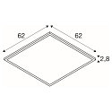 SLV LED Einlege-Deckenleuchte PANEL C 625 ON-OFF, IP54 IK02, 59.5cm, 34W 3000/4000K (CCT Switch), UGR <19, schaltbar, CRI 80