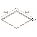 SLV LED Einlege-Deckenleuchte PANEL C 600 DALI, IP54 IK02, 59.5cm, 34W 3000/4000K (CCT Switch), UGR <19, dimmbar, CRI 80