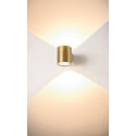 SLV wall luminaire OCULUS PHASE DTW UP/DOWN round, Dim-To-Warm, adjustable IP20, brushed brass dimmable