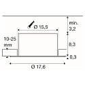 SLV LED Einbauleuchte DOWNLIGHT C 150 DALI, IP54 IK02, � 17.6cm, CRi >90, UGR<22, dimmbar, starr, 20W 4000K 55�