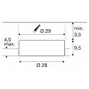 SLV LED Decken-Einbauleuchte MEDO� 30 FRAMELESS, IP20, b�ndig, 8W 3000/4000K 1150lm 70�, CRi >90, UGR <19, ohne BG, schaltbar