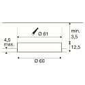 SLV ceiling recessed luminaire MEDO� 60 FRAMELESS rigid, for VDU workstation, CCT Switch, flush, switchable IP20, white 