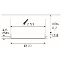 SLV ceiling recessed luminaire MEDO� 90 FRAMELESS rigid, for VDU workstation, CCT Switch, flush, switchable IP20, white 