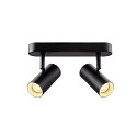 wall and ceiling luminaire NOBLO� DOUBLE PHASE 2 flames, round IP20, black dimmable