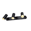SLV wall and ceiling luminaire NOBLO� TRIPLE PHASE 3 flames, cylindrical, cardanic swivelling IP20, black dimmable