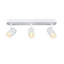 SLV LED Wand- und Deckenstrahler NOBLO� TRIPLE PHASE, IP20, 3-flammig, kardanisch, CRi>90, dimmbar, 19W 2700K 2350lm 32�, wei�
